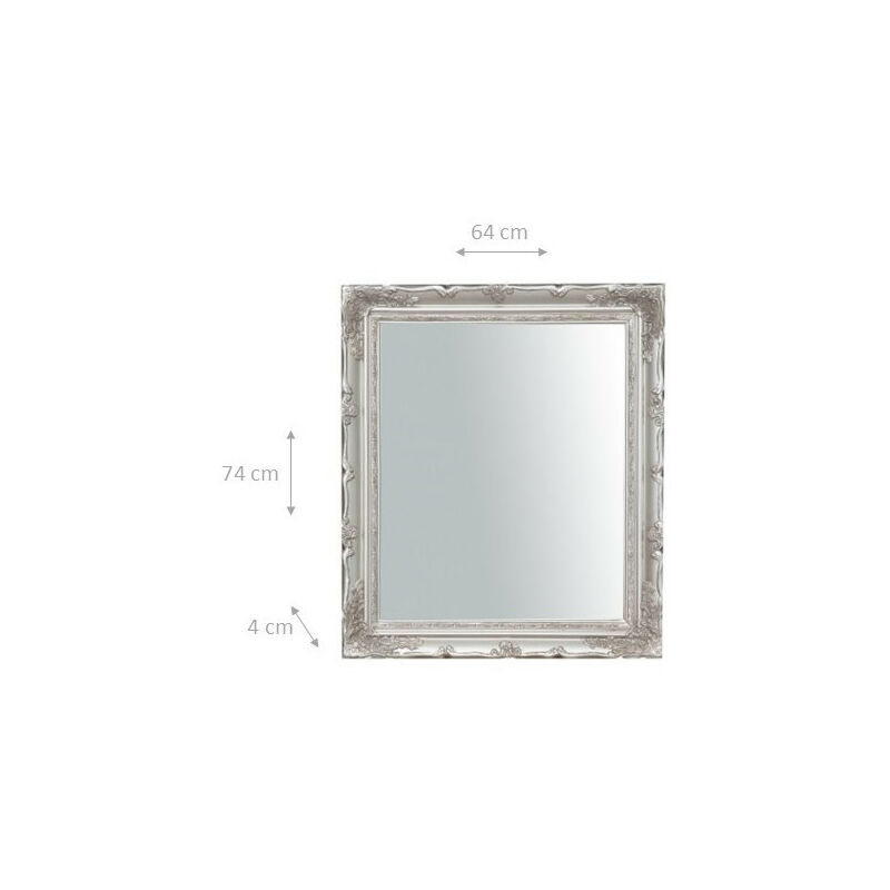 Vertical / horizontal antiqued silver finish sized Hanging Wall Mirror - Image 2