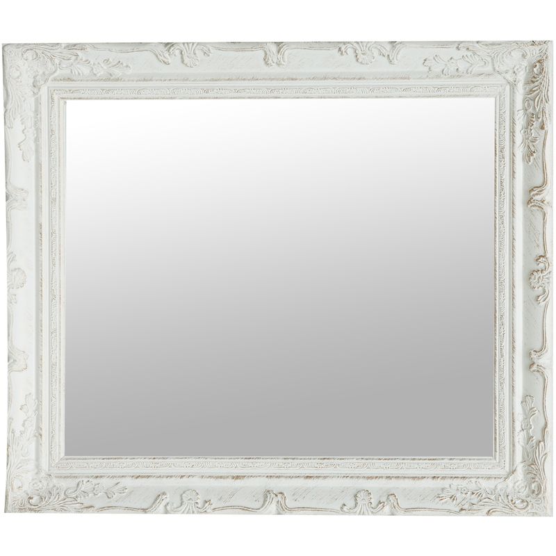 Vertical / horizontal antiqued white finish W64xDP4xH74 cm sized Hanging Wall Mirror - Image 3