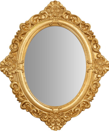 Hanging Wall Mirror antiqued gold leaf finish wood made