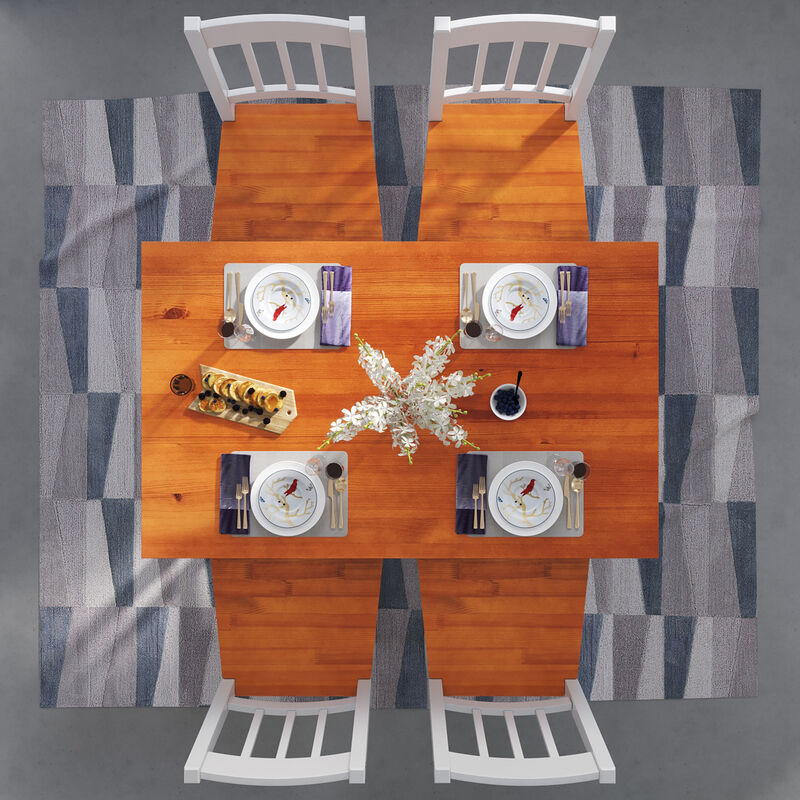 ELEGANT Dining Table with 4 Chairs, Solid Pine Wood Dining Room Set, Nature Living Room Kitchen Furniture Honey - Image 2