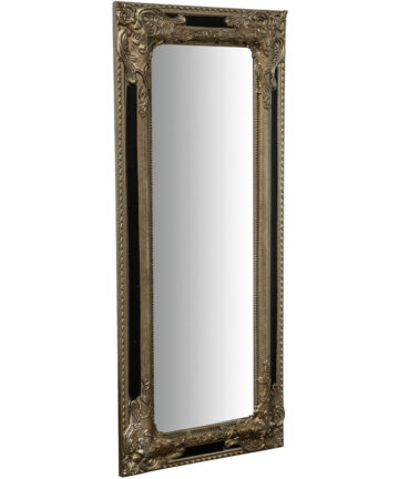 Wall-mounted and wall-hung vertical/horizontal mirror L35xPR4xH82 cm silver and black antiqued finish