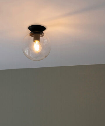 Art Deco Ceiling Lamp Black with Clear Glass - Pallon