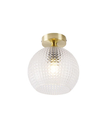 Art Deco Ceiling Lamp Brass with Clear Glass - Sphere