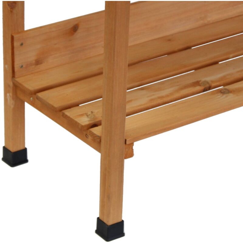 Oypla Wooden Potting Table Flower Plant Workbench Garden Greenhouse - Image 3