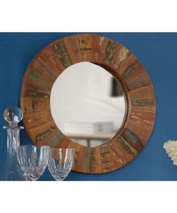 Reclaimed Boat Round Mirror Large