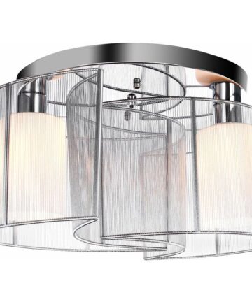 HOMCOM Semi-Flush Mount Ceiling Light w/ Metal Base for Living Room Dining Room