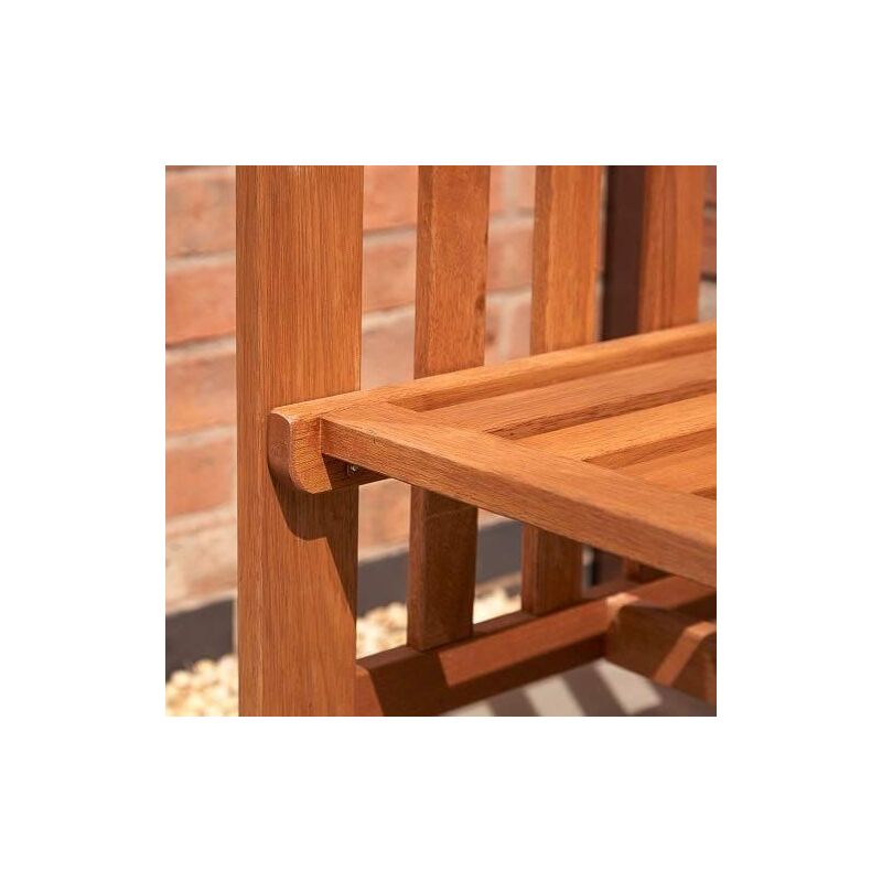 2 Person Wooden Garden Bench Love Seat & Table Garden Furniture - Image 4