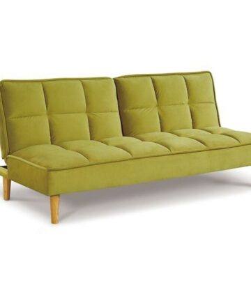 Manhattan Stylish and Versatile 3 Seater Velvet Sofa Bed - Lime