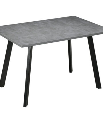 HOMCOM Modern Rectangular Dining Table with Metal Legs Indoor, Dark Grey