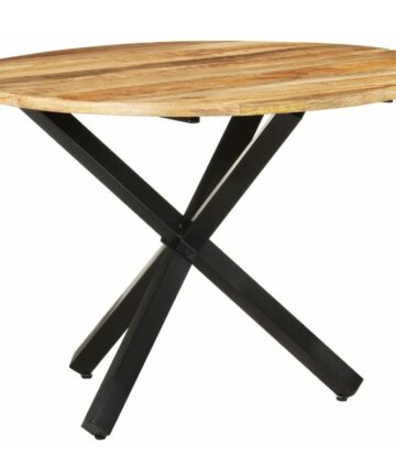 Dining Table Round 100x100x75 cm Rough Mango Wood vidaXL