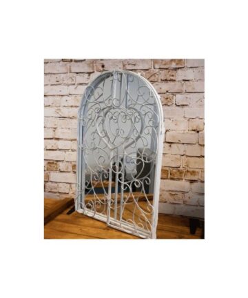 White Metal Vintage Arched Shutter Mirror