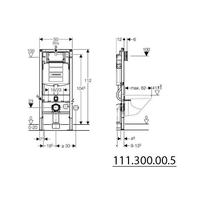 Geberit Duofix UP320 Toilet Support Frame + Concealed Cistern (111.300.00.5) - Image 2