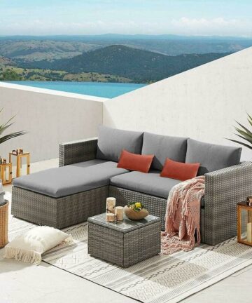 EVRE Malibu Rattan Garden Furniture Set Patio Conservatory Indoor Outdoor