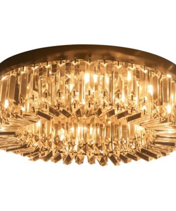 HOMCOM Crystal Ceiling Light Modern Chandeliers for Living Room Bedroom Silver