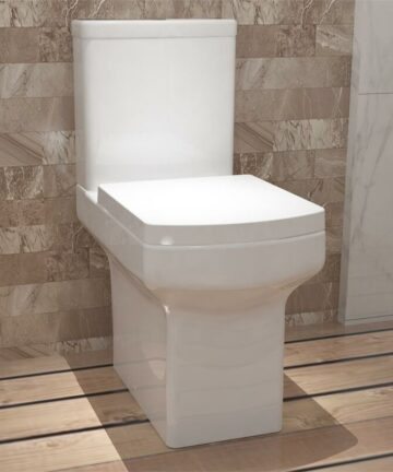 Acezanble Bathroom Square White Ceramic Modern Close Coupled Toilet WC