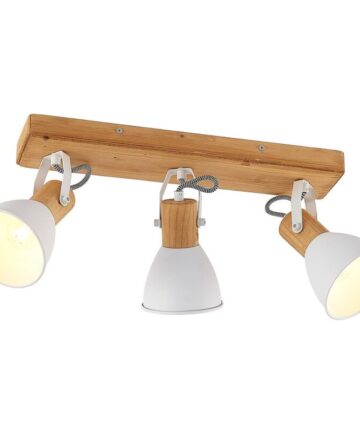 Ceiling Lightdimmable 'Merela' made of Wood for Living Room & Dining Room
