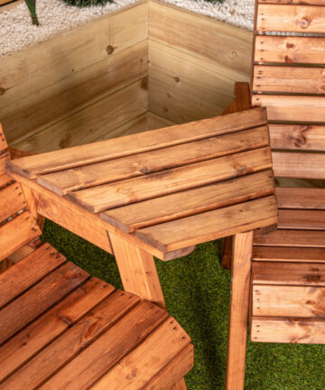 Hand Made Chunky Rustic Wooden Garden Furniture Angled Tray