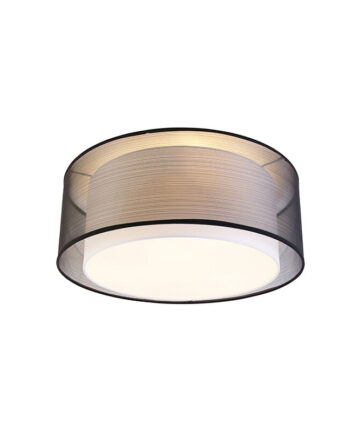 Modern Ceiling Light Black with White 50 cm 3-Light - Drum Duo
