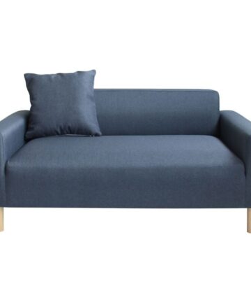 2 Seater Compact Sofa in a Box, Double, Living Room Furniture in Grey with Wooden Legs - Dark Grey