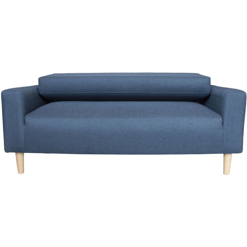 2 Seater Compact Sofa in a Box, Double, Living Room Furniture in Grey with Wooden Legs - Dark Grey - Image 2