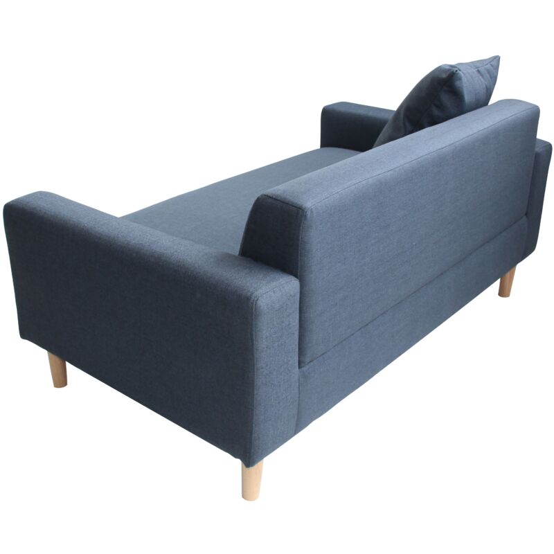 2 Seater Compact Sofa in a Box, Double, Living Room Furniture in Grey with Wooden Legs - Dark Grey - Image 3