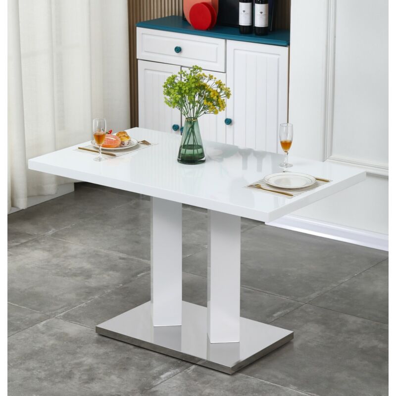 FURNIZONE UK Meridian 6-Seater White High Gloss Dining Table - Image 2