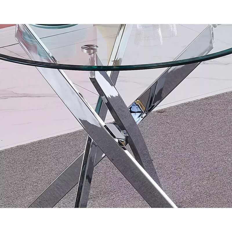 FURNIZONE UK Nexus Round Glass 4-Seater Dining Table - Image 3