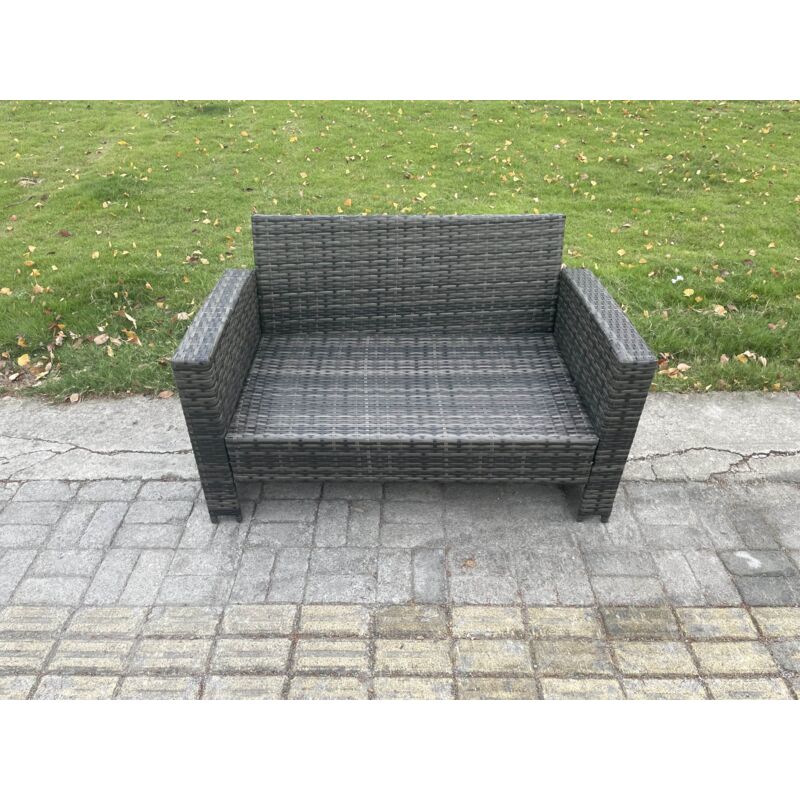 Fimous High Back Rattan 2 Seater Loveseat Sofa Double Seat Patio Outdoor Garden Furniture With Thick Seat And Back Cushion - Image 4