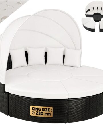 CASARIAÂ® Lisbon Polyrattan Garden Corner Dining Furniture Set WPC Table Black