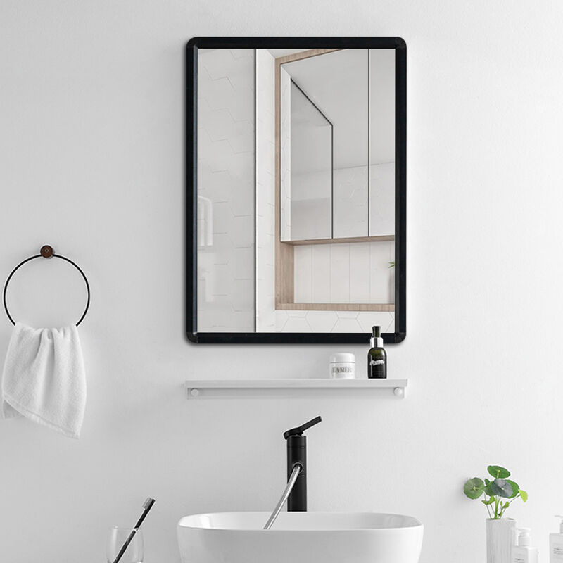 Modern Rectangle Frame Mirror with No Drilling, 48X63CM - Image 3
