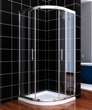 ELEGANT 900 x 900 mm Walk in Quadrant Shower Cabin Sliding Shower Cubicle 6mm Glass Shower Enclosure