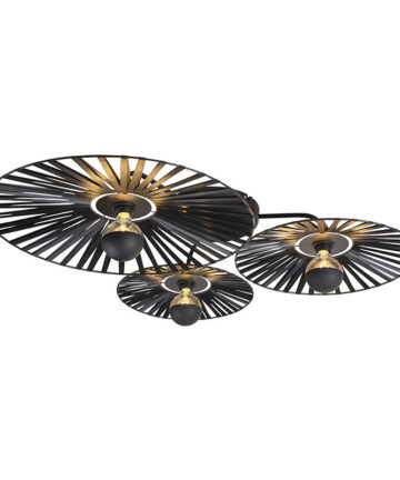 Rustic Ceiling Light Black 3-Light - Leia