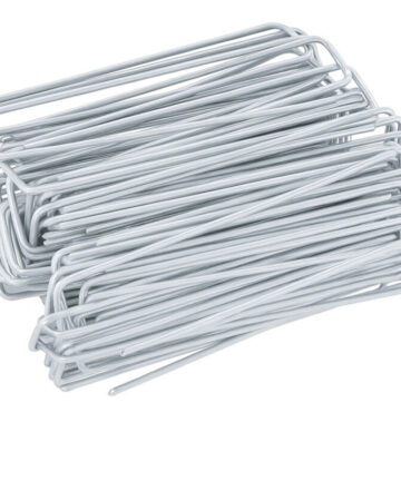 Oypla 100x Galvanised Steel Weed Membrane Pins Ground Stakes Garden Pegs Anchors - 6 inch (150mm)