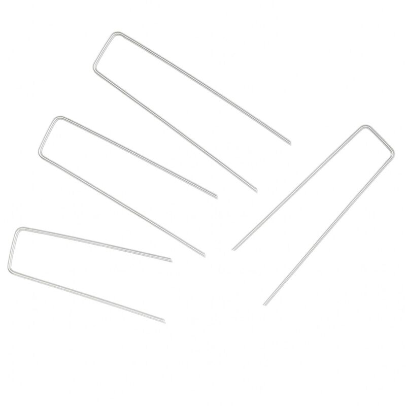 Oypla 100x Galvanised Steel Weed Membrane Pins Ground Stakes Garden Pegs Anchors - 6 inch (150mm) - Image 3