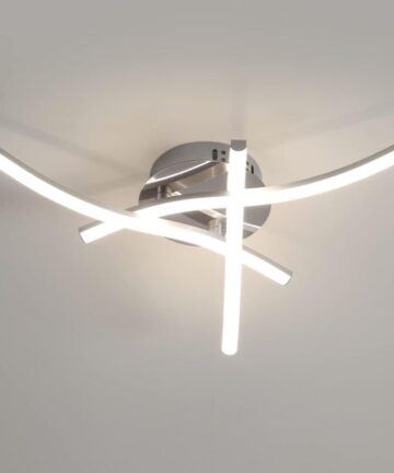 COMELY Modern LED Ceiling Light in Silver Triangular Wave Shape 18W 1600LM - Ideal for Bedroom, Living Room, Dining Room (Neutral White Light 4500K)