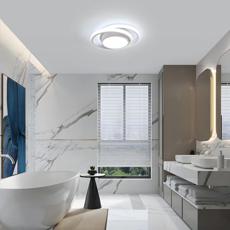 COMELY Modern LED Ceiling Light, Round Ceiling Lamp 27cm for Hallway, Bedroom, Bathroom, Kitchen, Living Room - 32W - White - Cool White Light 6500K - Image 3