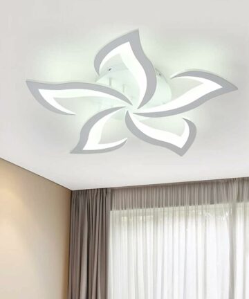 COMELY LED Ceiling Light, Modern Ceiling Lamp 60W 4500LM, Modern Petal Ceiling Light Fixture for Living Room Kitchen Bathroom Bedroom Dining Room (Cool White 6000K, Diameter 60cm)
