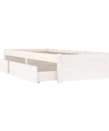 3103464 Bed Frame without Mattress with Drawers White 90x200 cm (814935+814985) vidaXL