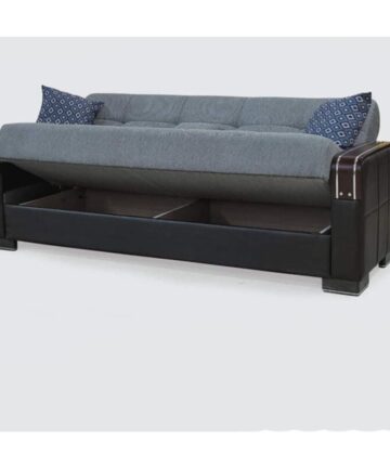 Malta Grey 3 Seater Ottoman Storage Sofa Bed with Cushions