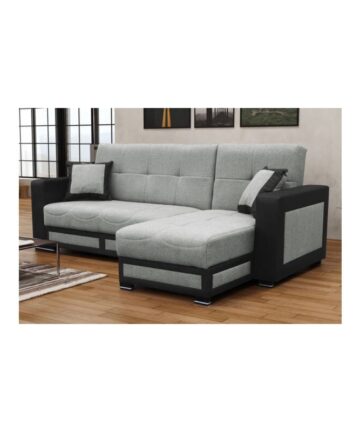 Modern Fabric Tina L-Shape Corner Sofa Bed With Storage Universal Sofa Bed - Grey