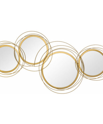 HOMCOM Metal Wall Art Decorative Mirror Decor Modern Wall Sculpture Gold Tone