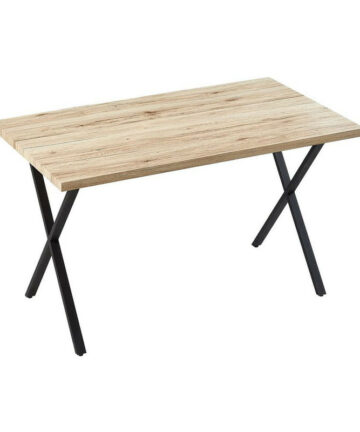 Dining Table, 120cm Industrial Kitchen Table with Metal legs, Rectangle 4 Seater,Oka