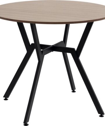 HOMCOM Small Kitchen Table with Black Steel Legs, Dining Table, Brown