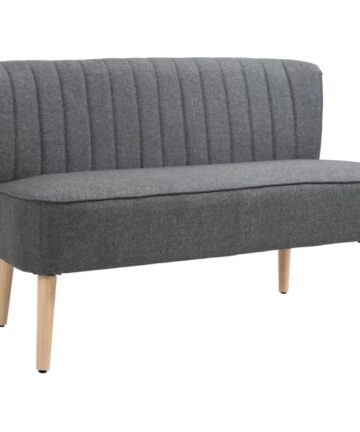 HOMCOM Modern Double Seat Sofa Compact Loveseat Couch Padded Velvet Wood Legs Grey