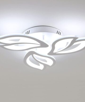 COMELY Modern LED Ceiling Light in White Acrylic, Creative Magnolia Petals Design, for Living Room, Bedroom and Hallway - 40W - White Light 6500K