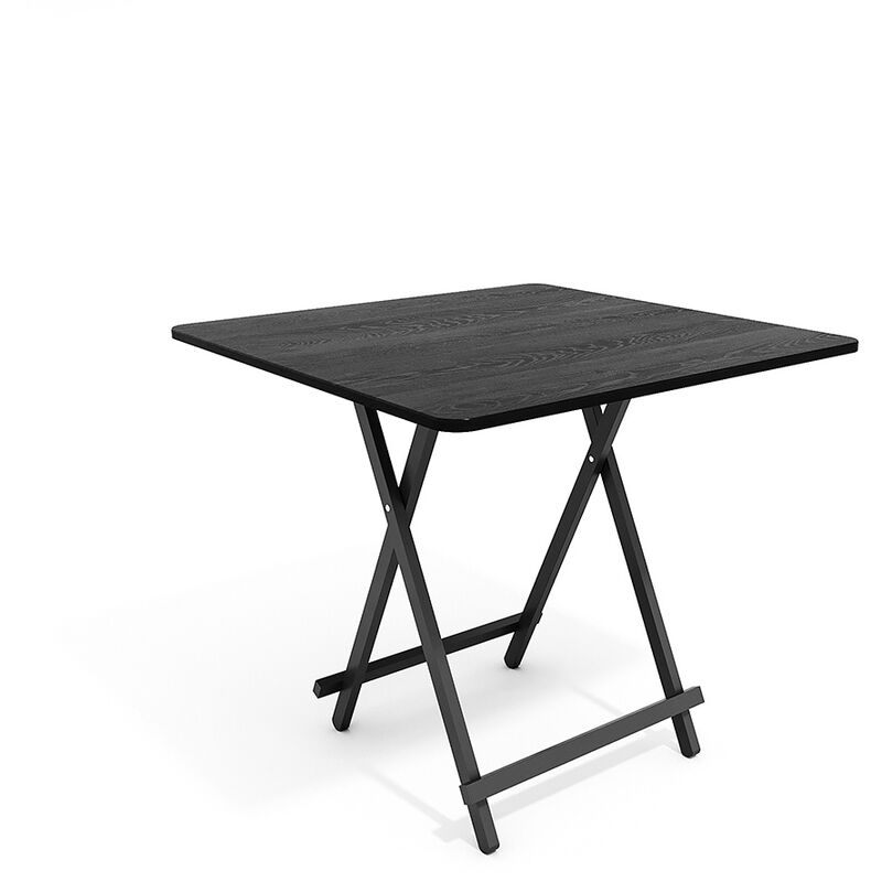 Black 80x80cm Folding Wooden Dining Table - Image 3