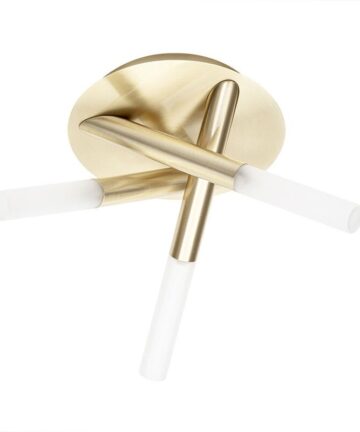 Litecraft Cross Ceiling Light Semi Flush IP44 Bathroom 3 Arm - Satin Brass