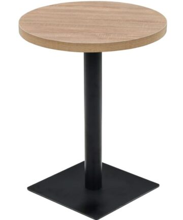 Bistro Table MDF and Steel Round 60x75 cm Oak Colour vidaXL