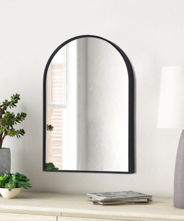 Black 50cm Aluminum Arched Wall Mirror