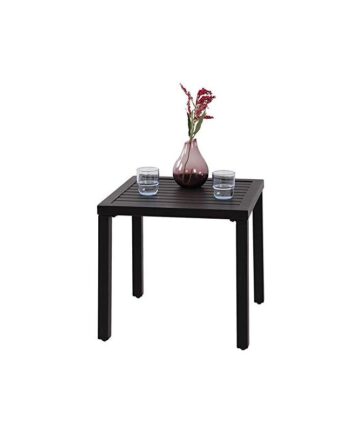 PHIVILLA Outdoor Garden Coffee Table Small Metal Table Express Square Black 48 48 46cm